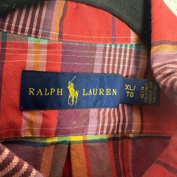 Ralph Lauren Mens XL Plaid Button Down Shirt Long Sleeve Multi Color Pony Logo - Picture 3 of 4